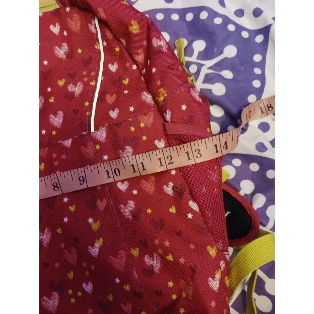 Lands' End Dark Pink Doodle Heart All Over Print Full Size Backpack